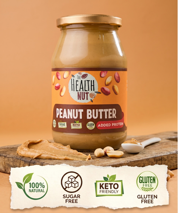 Natural Peanut Butter with Added Protein - High Protein & Keto Friendly - 500g